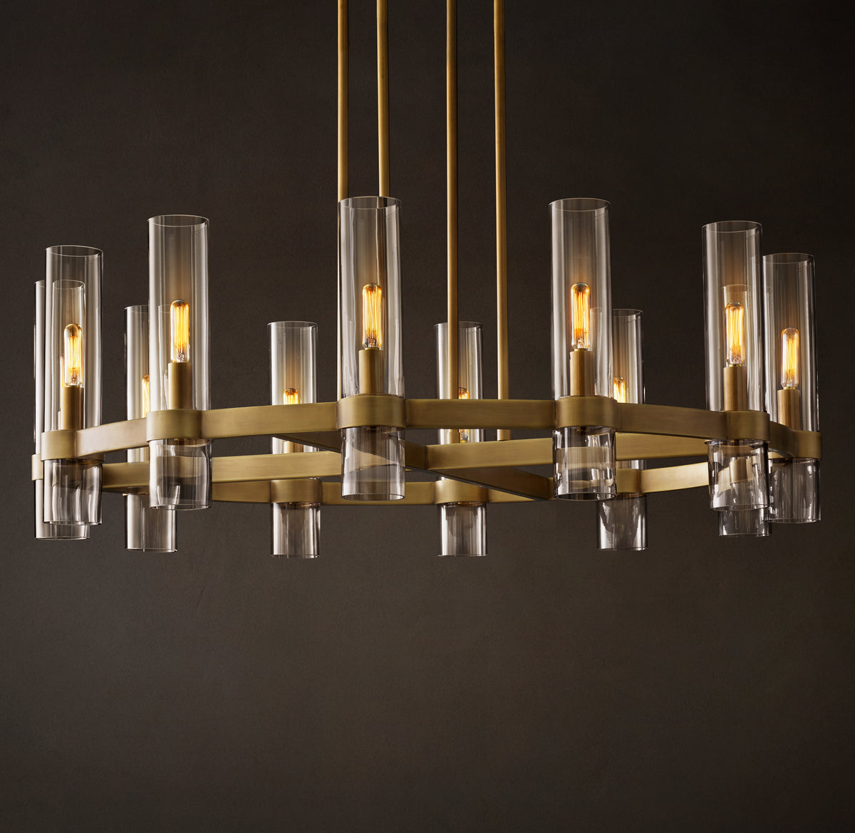 Artisan Ravelle Round Chandelier – 36" Lacquered Burnished Brass