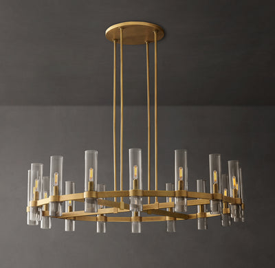 Artisan Ravelle Round Chandelier – 48" Lacquered Burnished Brass