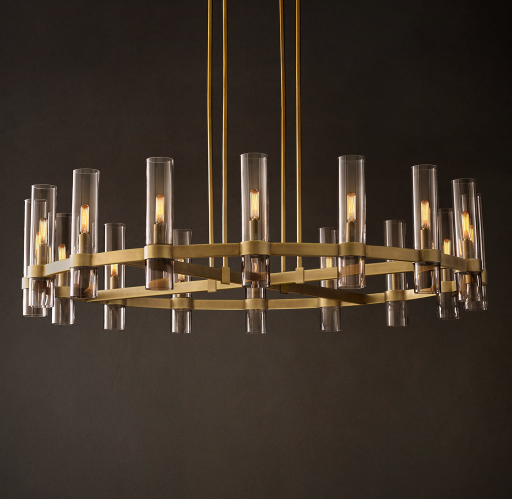 Artisan Ravelle Round Chandelier – 48" Lacquered Burnished Brass