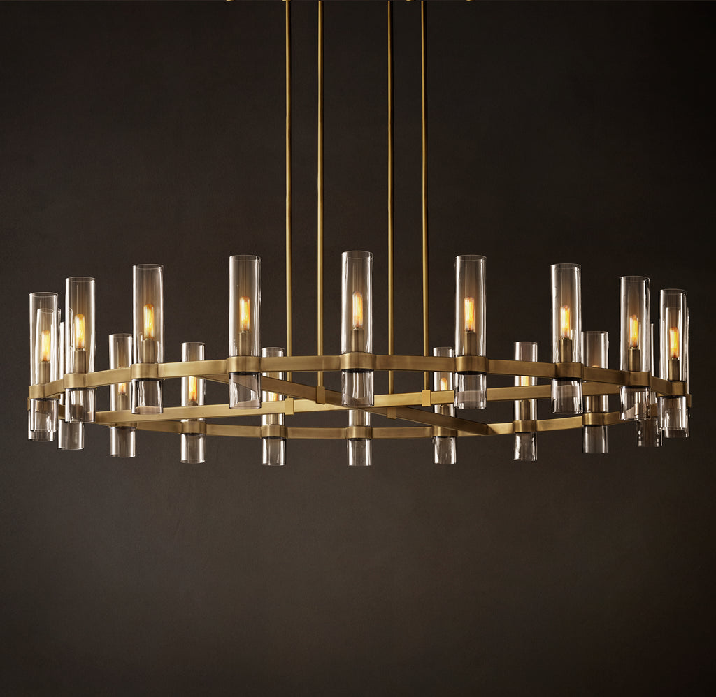 Artisan Ravelle Round Chandelier – 60" Lacquered Burnished Brass