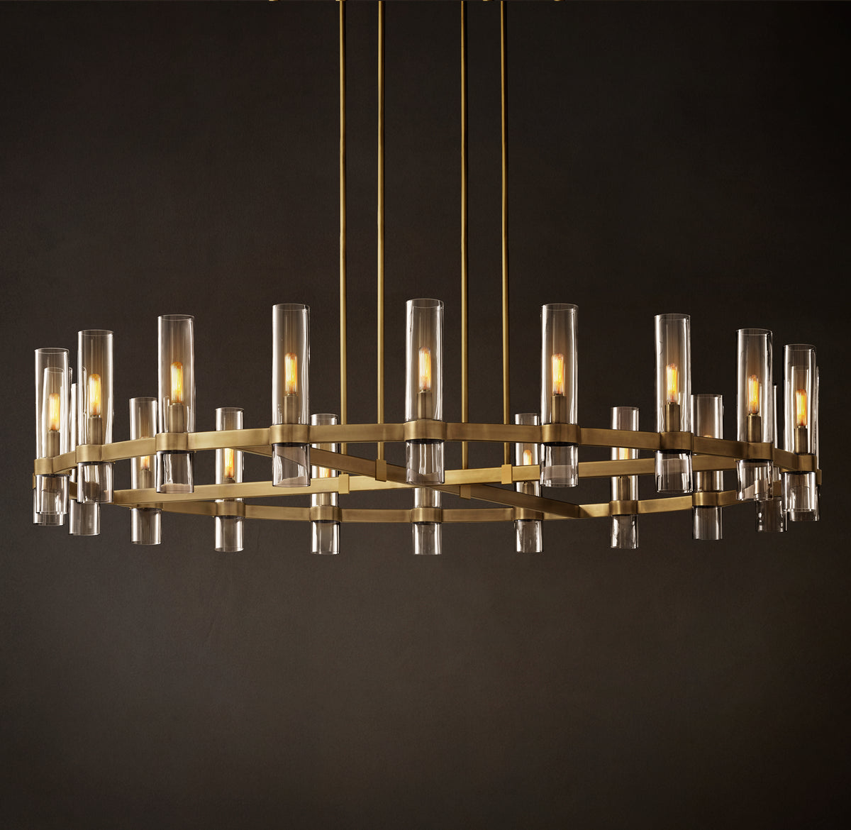 Artisan Ravelle Round Chandelier – 60" Lacquered Burnished Brass