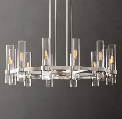 Artisan Ravelle Round Chandelier – 36" Polished Nickel