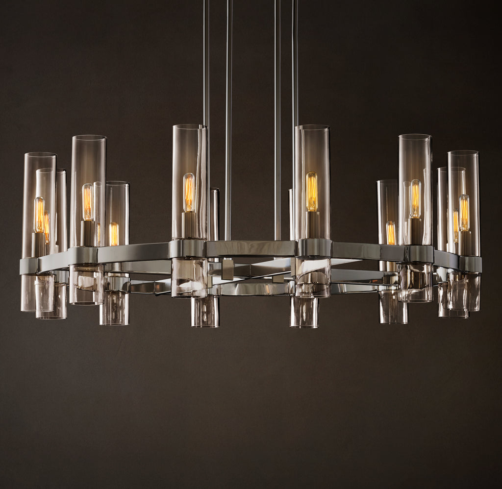 Artisan Ravelle Round Chandelier – 36" Polished Nickel