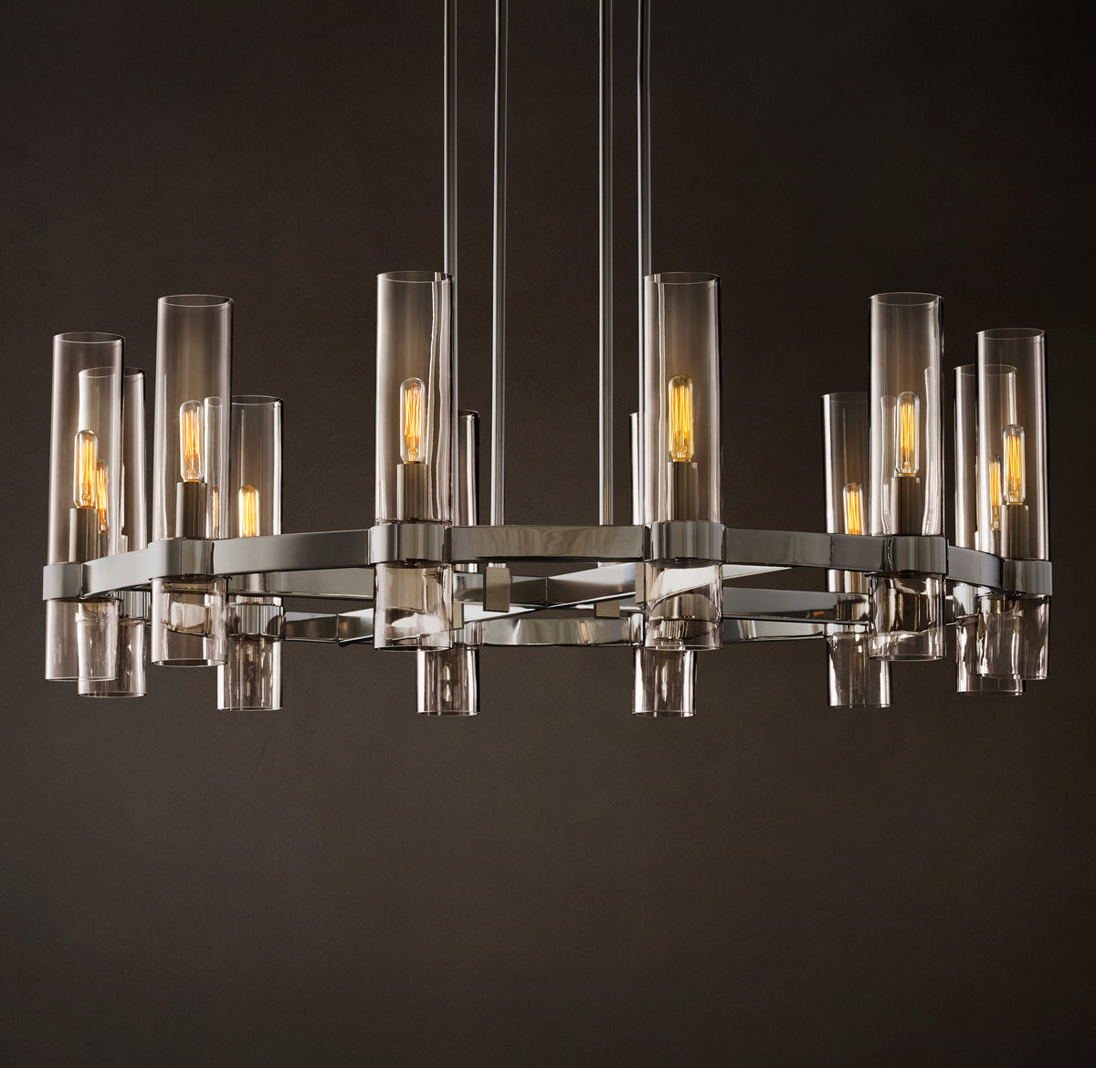 Artisan Ravelle Round Chandelier – 36" Polished Nickel