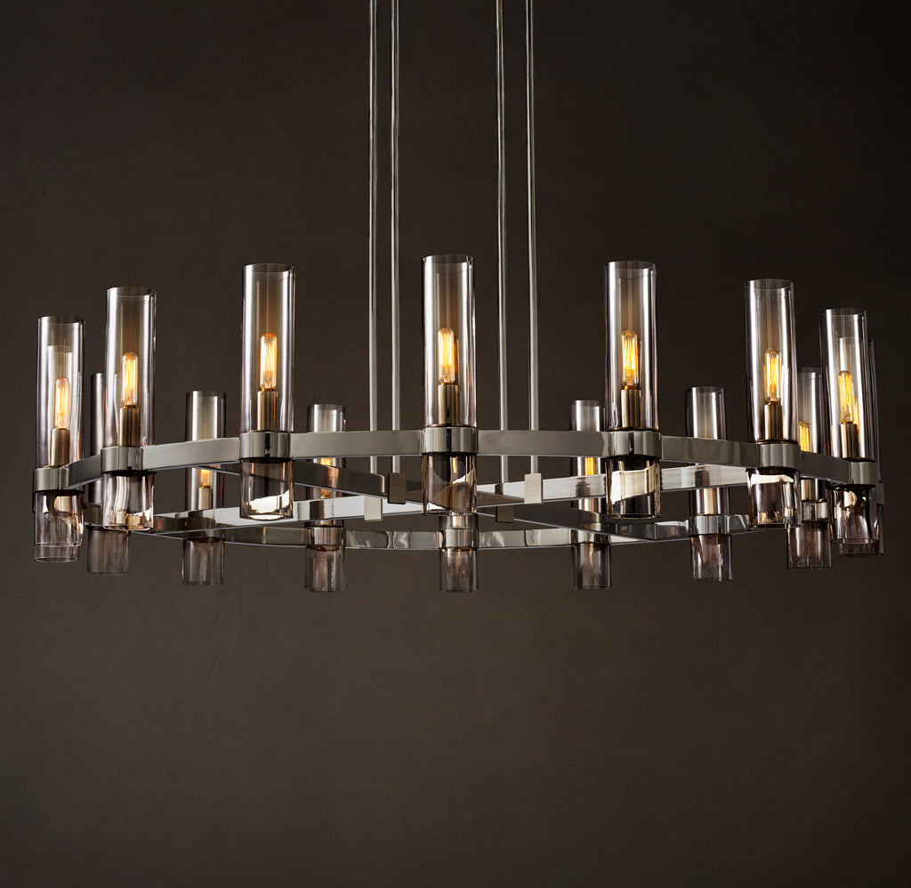 Artisan Ravelle Round Chandelier – 48" Polished Nickel