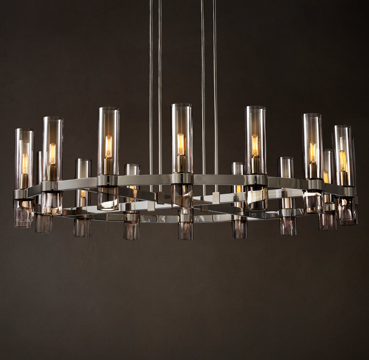 Artisan Ravelle Round Chandelier – 48" Polished Nickel