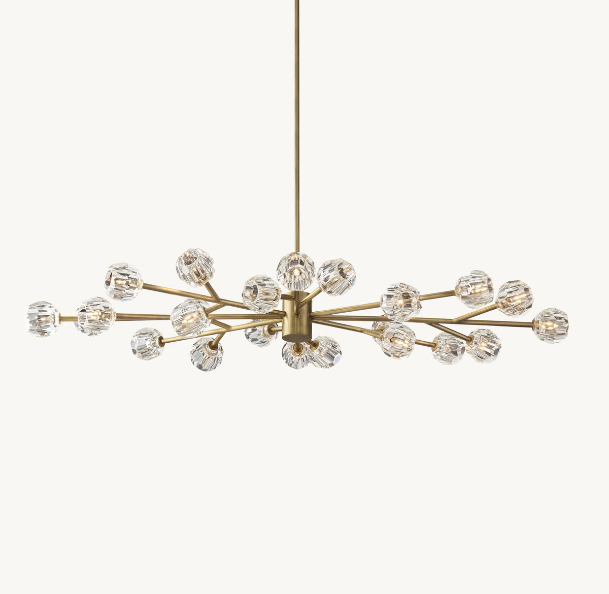 Heritage Boule De Cristal Clear Glass Oval Chandelier, alternate view