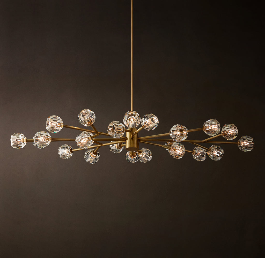 Heritage Boule De Cristal Clear Glass Oval Chandelier