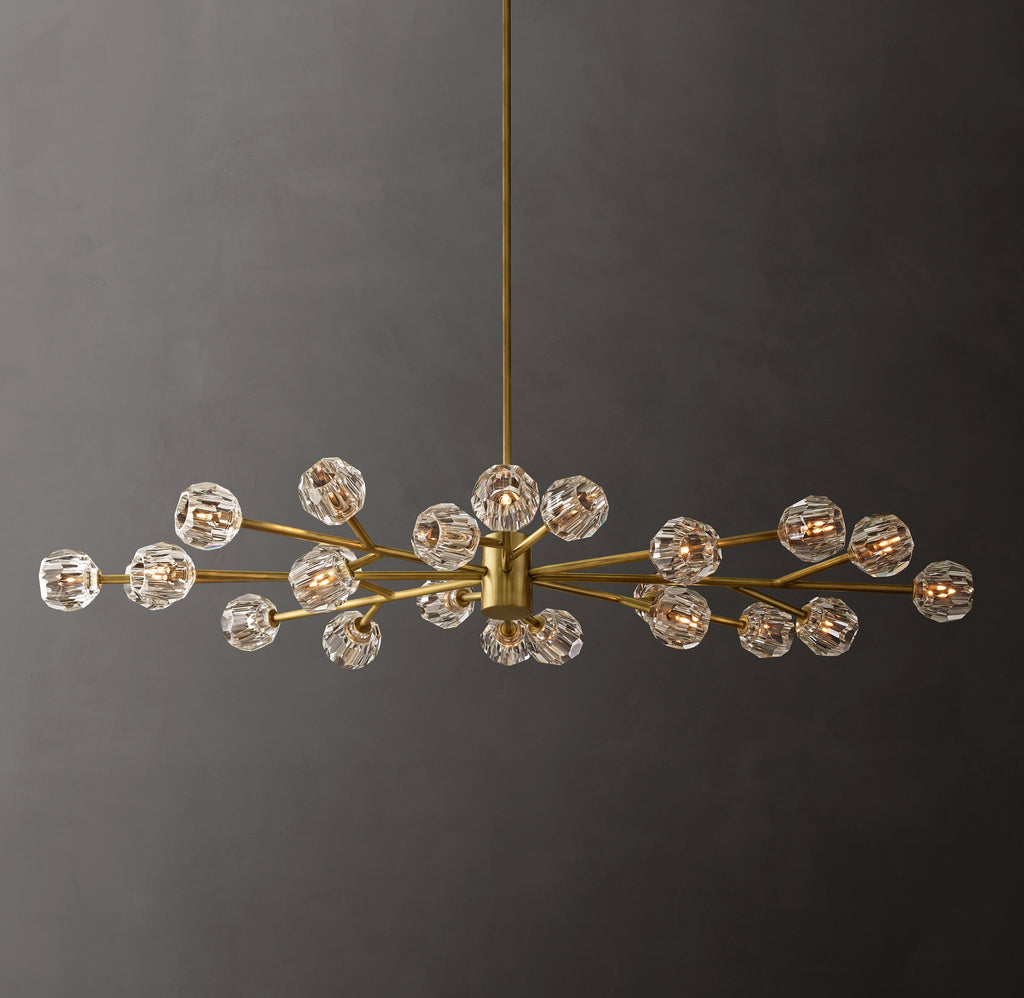 Heritage Boule De Cristal Clear Glass Oval Chandelier