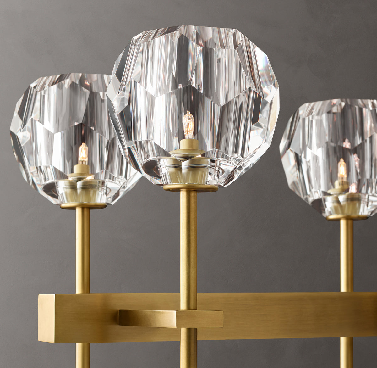 Heritage Boule De Cristal Clear Glass Double Linear Chandelier