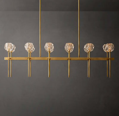 Heritage Boule De Cristal Clear Glass Double Linear Chandelier