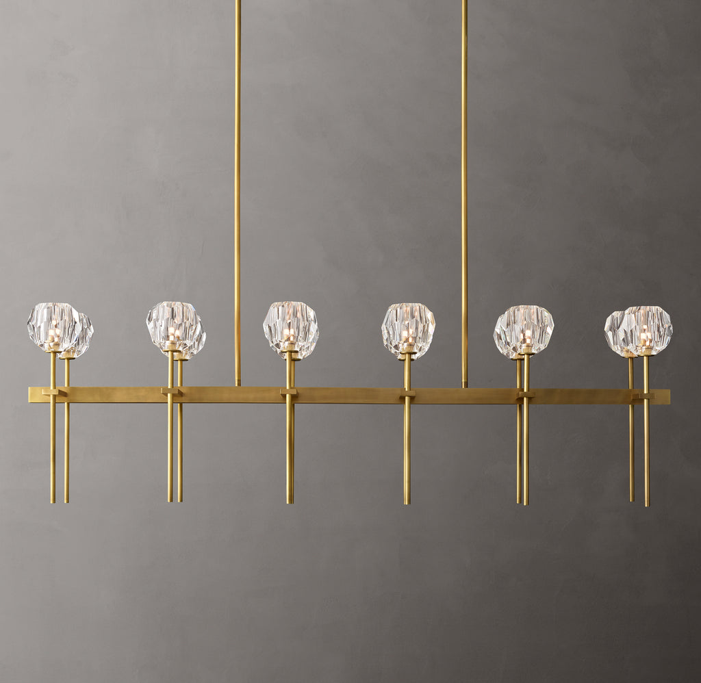 Heritage Boule De Cristal Clear Glass Double Linear Chandelier