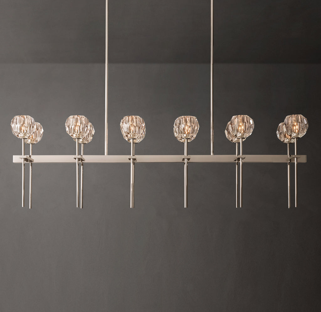 Heritage Boule De Cristal Clear Glass Double Linear Chandelier