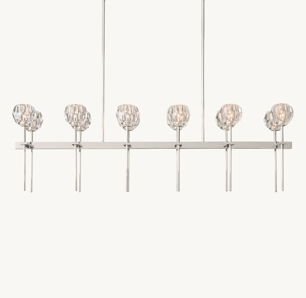Heritage Boule De Cristal Clear Glass Double Linear Chandelier, alternate view