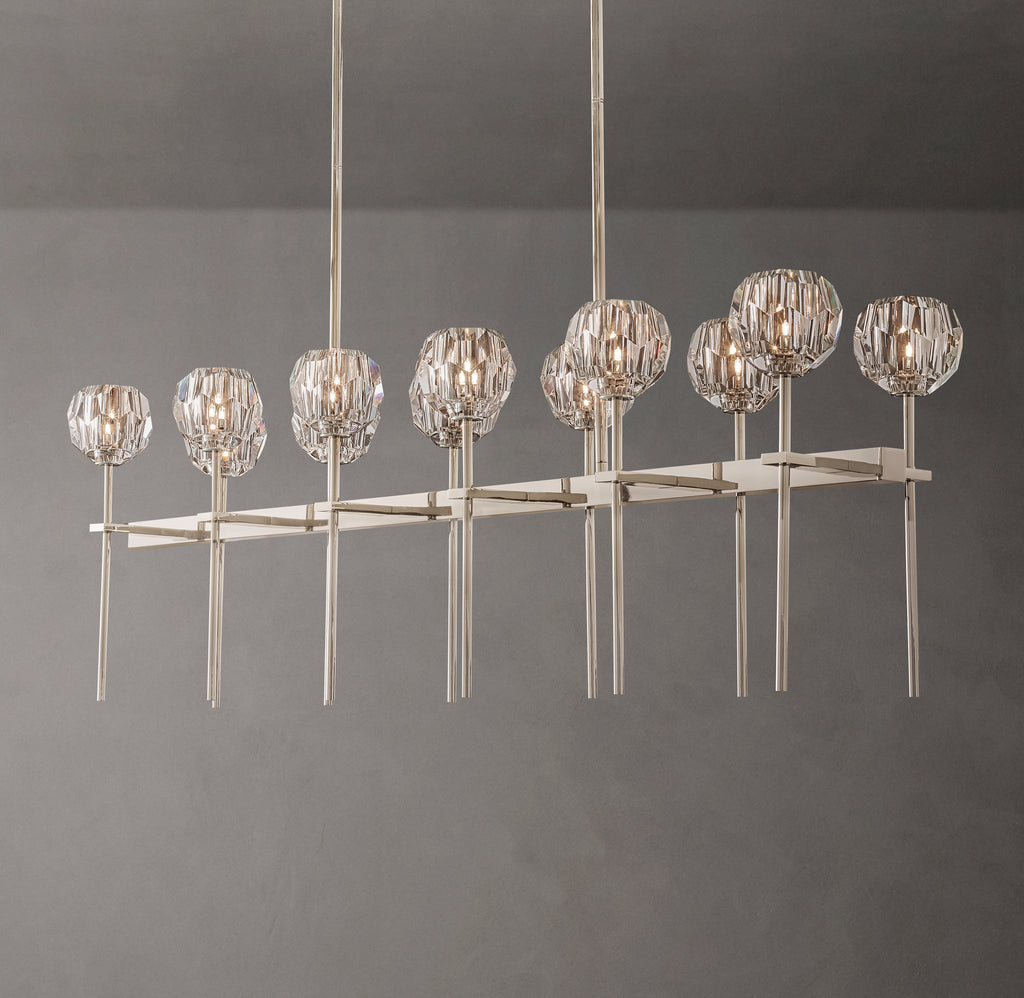 Heritage Boule De Cristal Clear Glass Double Linear Chandelier