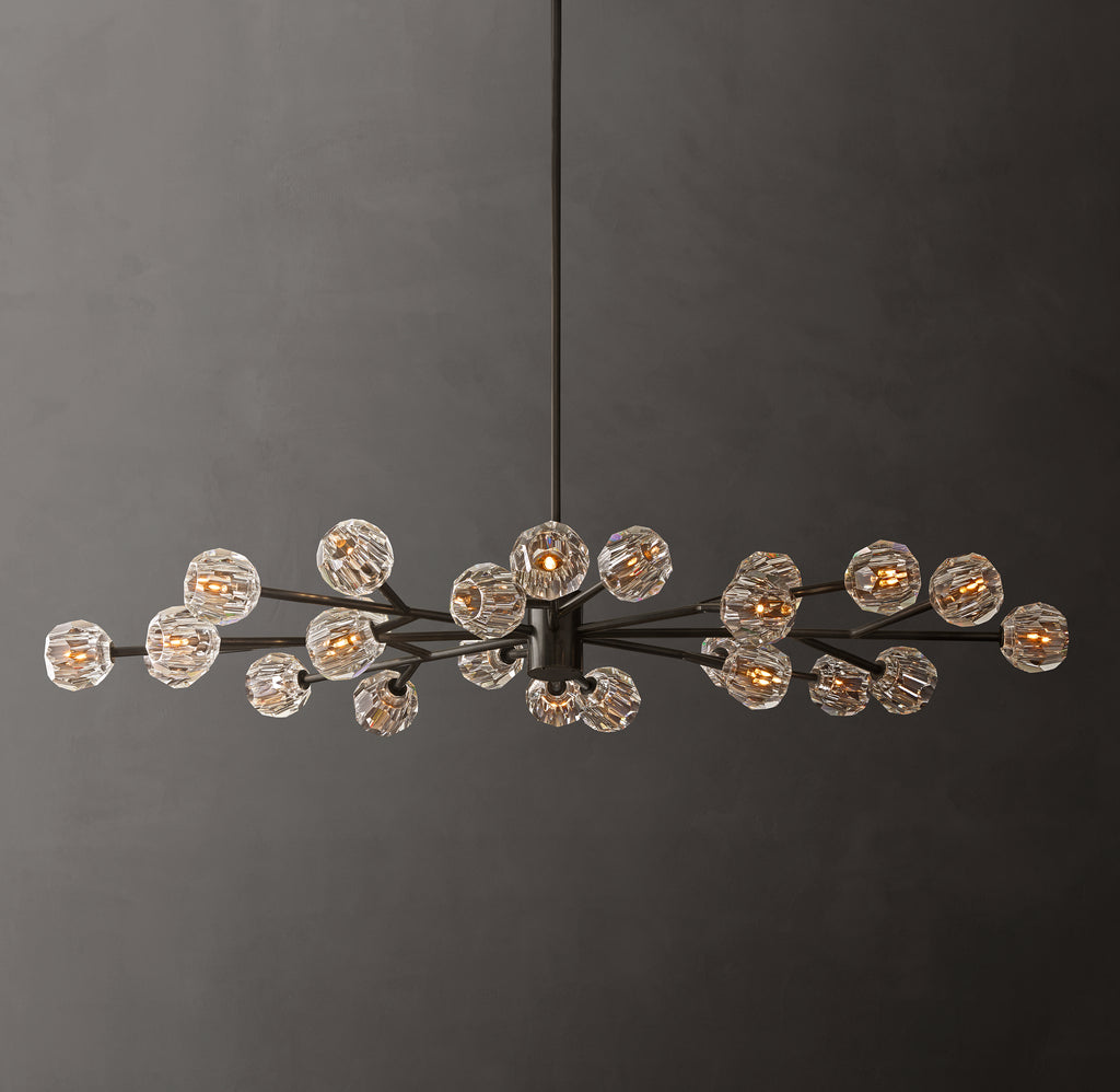 Heritage Boule De Cristal Clear Glass Oval Chandelier