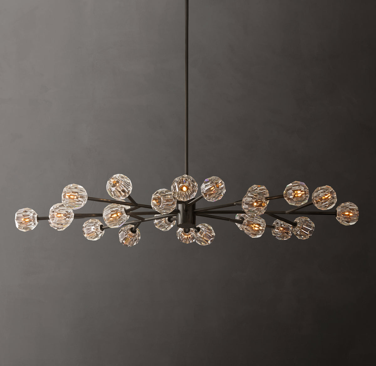 Heritage Boule De Cristal Clear Glass Oval Chandelier