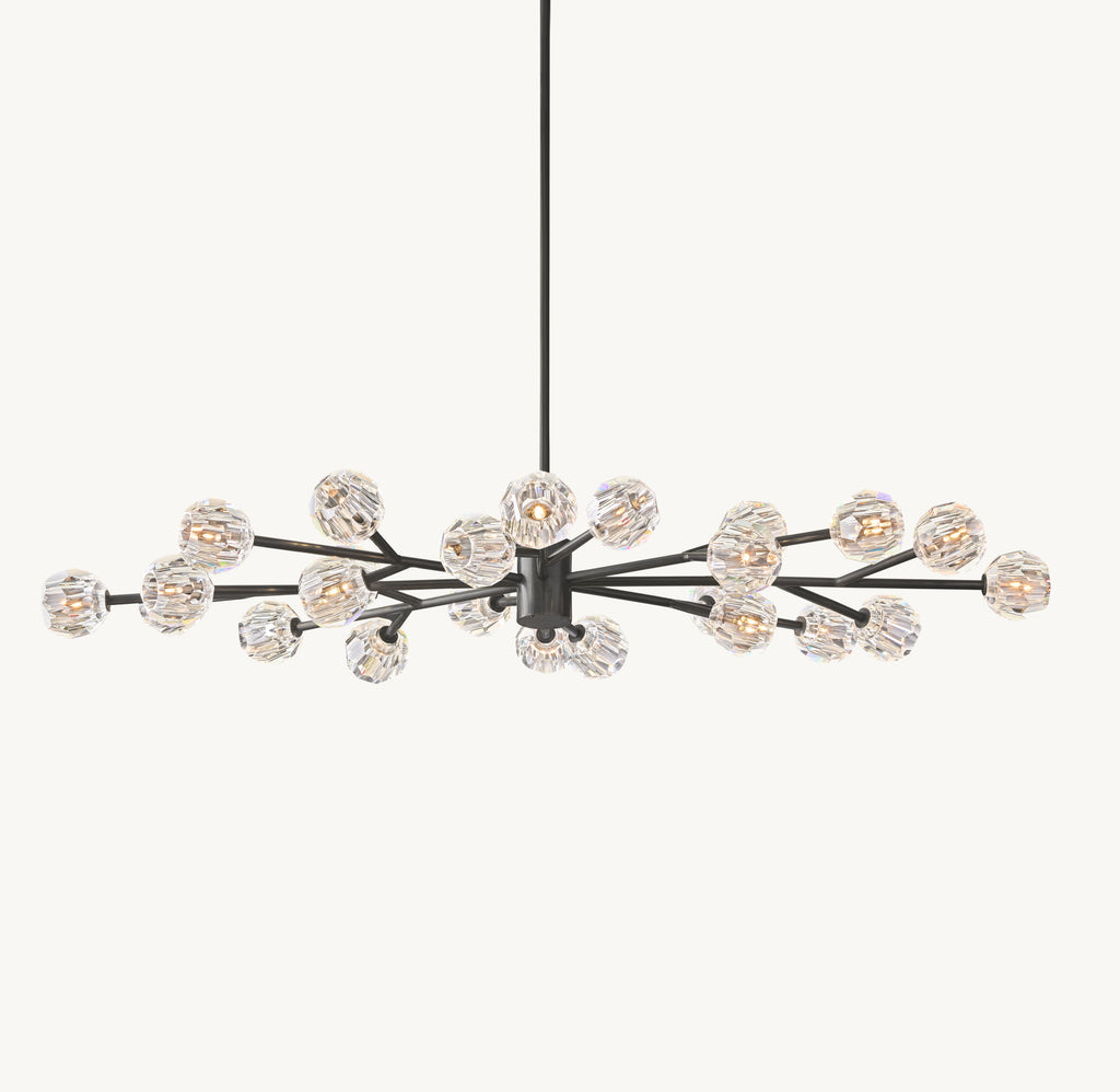 Heritage Boule De Cristal Clear Glass Oval Chandelier, alternate view