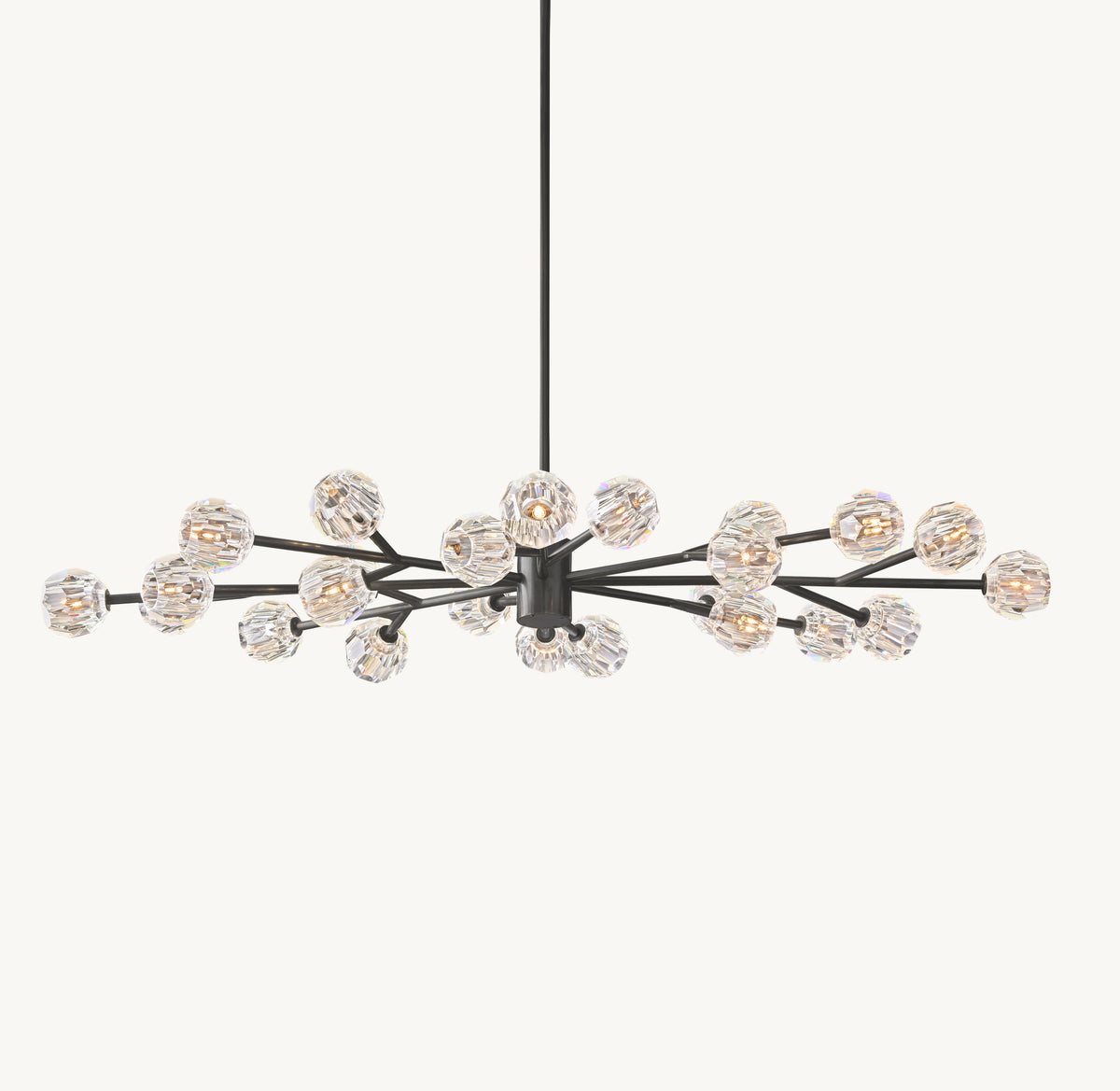 Heritage Boule De Cristal Clear Glass Oval Chandelier, alternate view