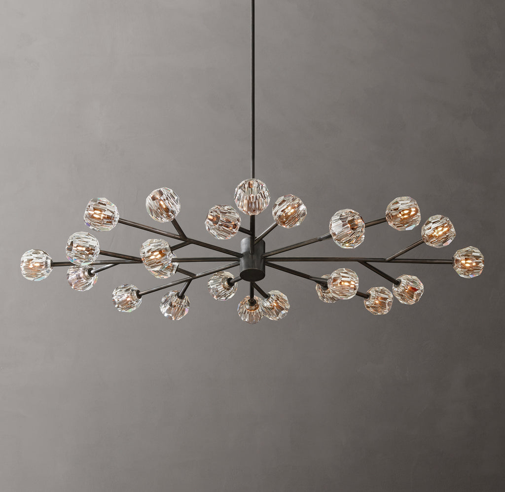 Heritage Boule De Cristal Clear Glass Oval Chandelier