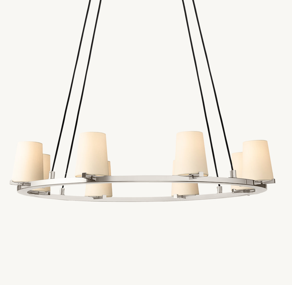 Artisan Pauillac Fabric Shade Round Chandelier, alternate view
