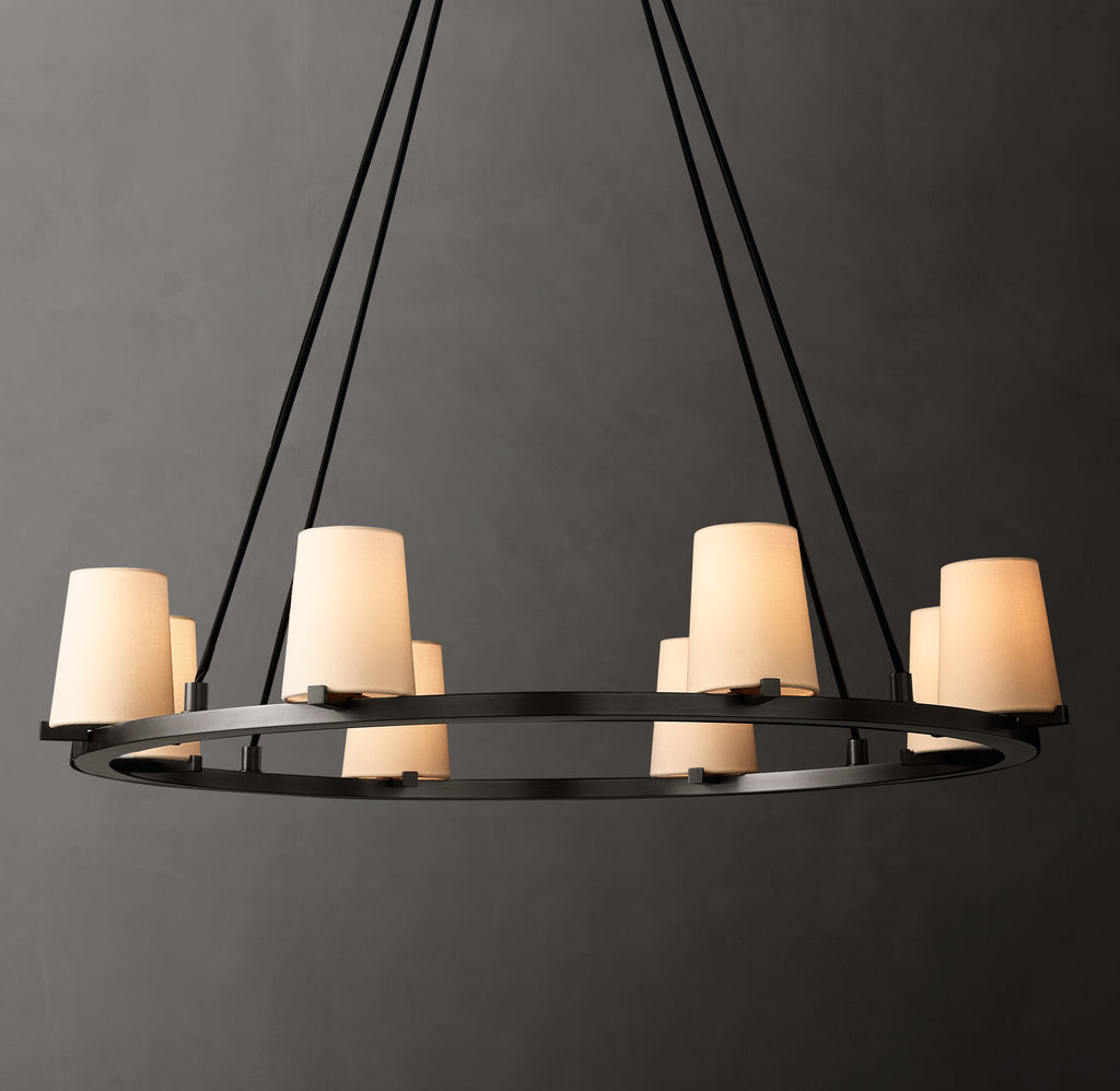 Artisan Pauillac Fabric Shade Round Chandelier
