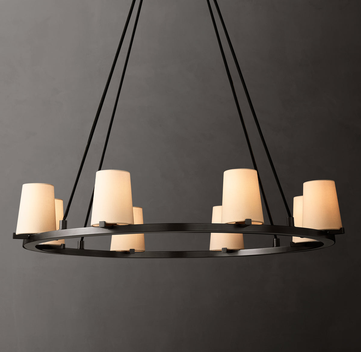 Artisan Pauillac Fabric Shade Round Chandelier