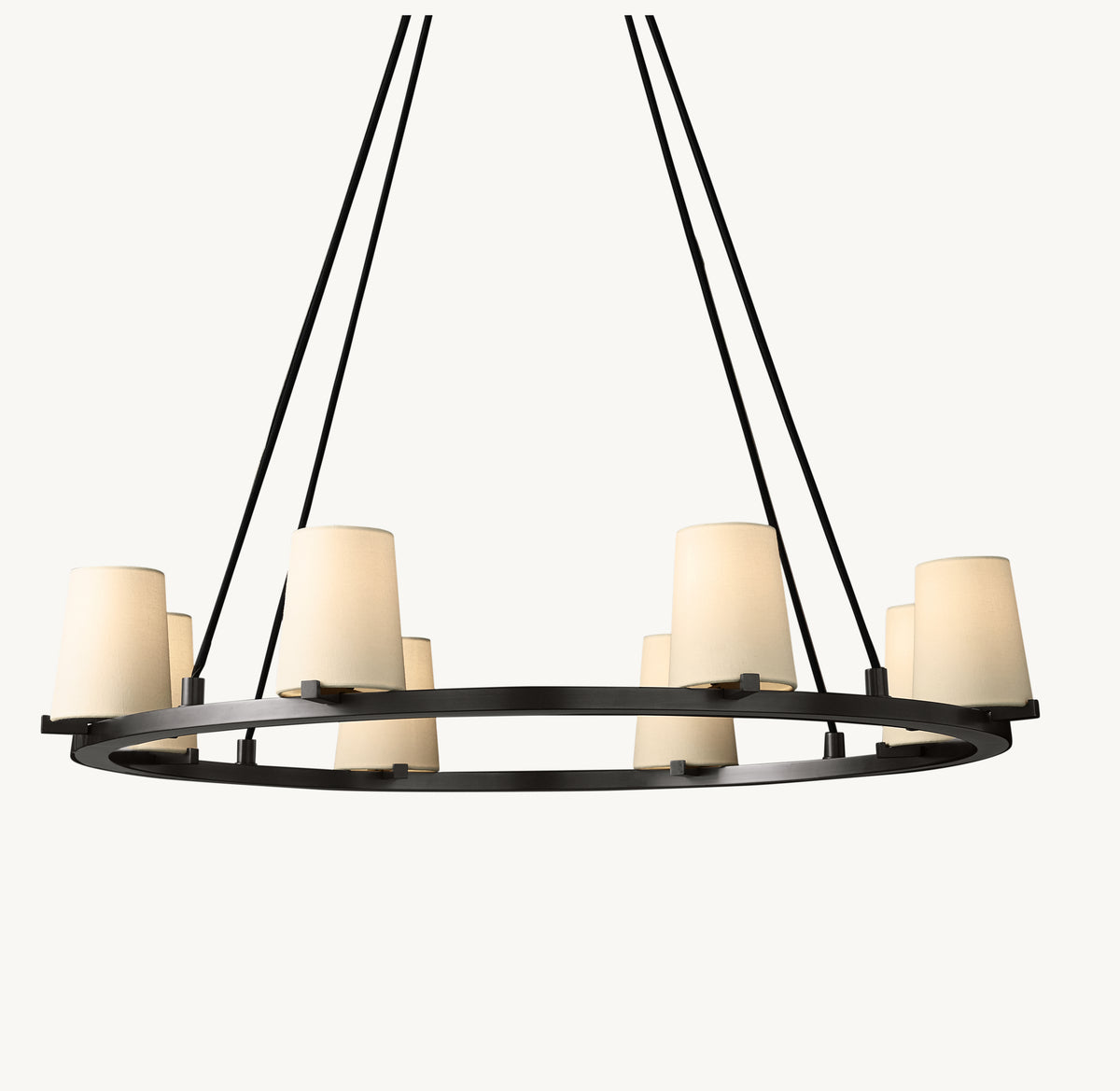 Artisan Pauillac Fabric Shade Round Chandelier, alternate view