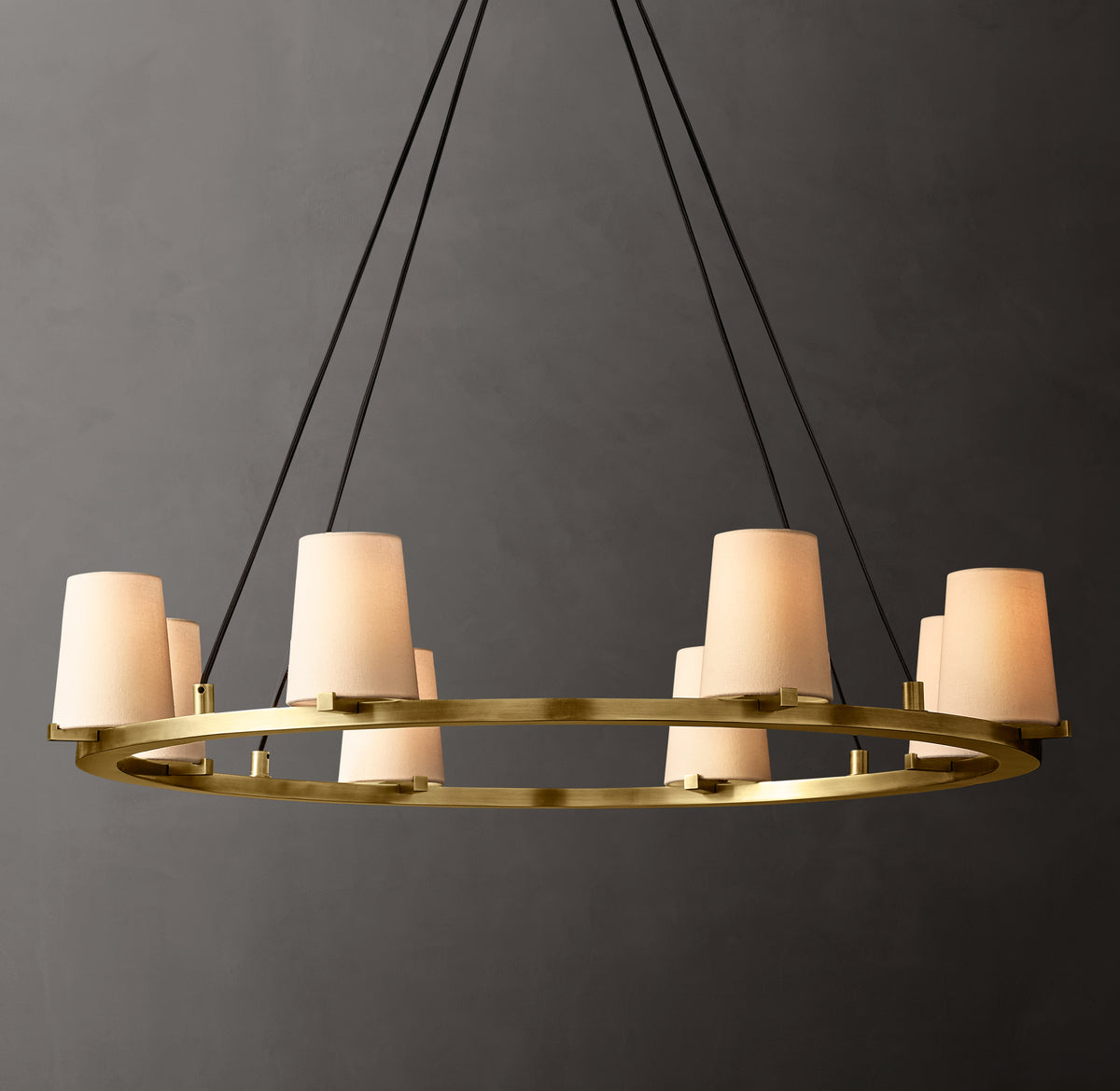 Artisan Pauillac Fabric Shade Round Chandelier