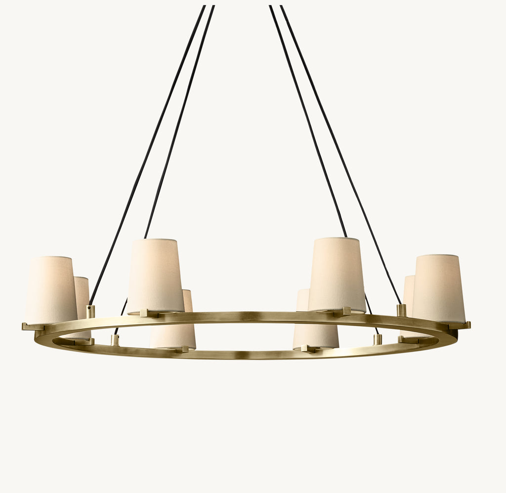 Artisan Pauillac Fabric Shade Round Chandelier, alternate view