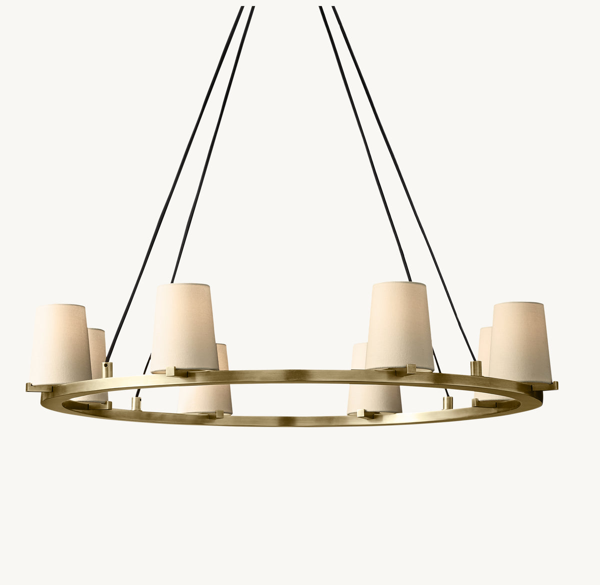 Artisan Pauillac Fabric Shade Round Chandelier, alternate view