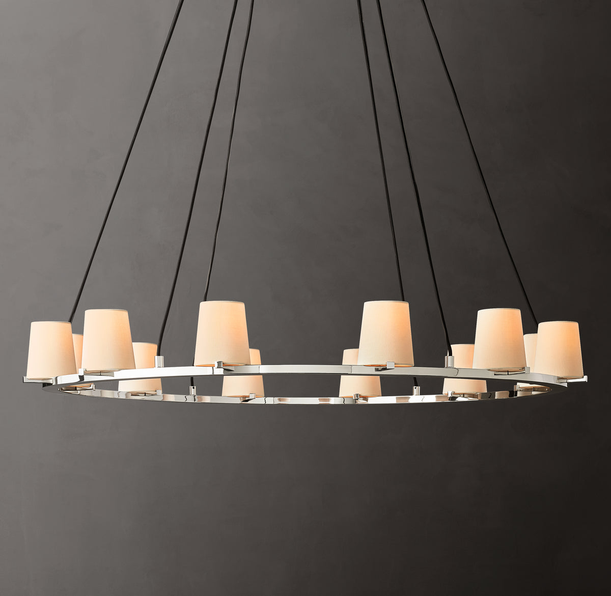 Artisan Pauillac Fabric Shade Round Chandelier