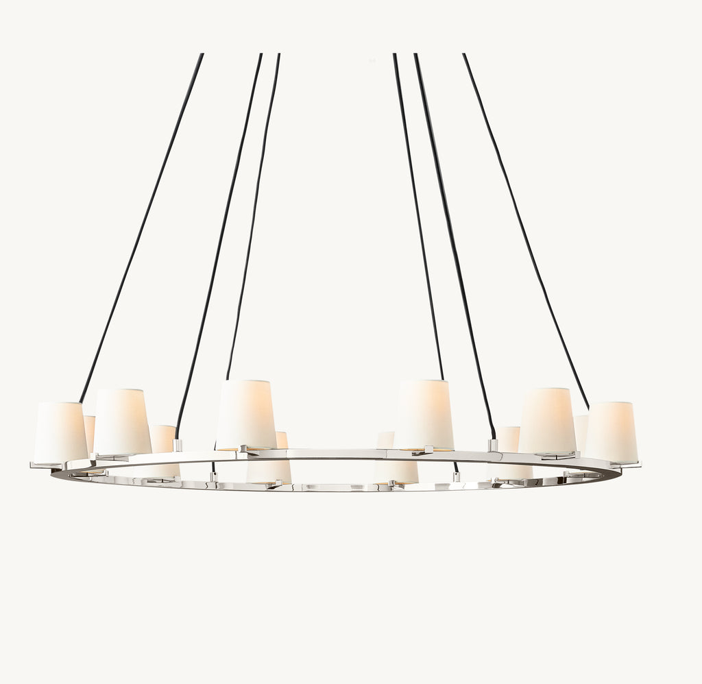 Artisan Pauillac Fabric Shade Round Chandelier, alternate view