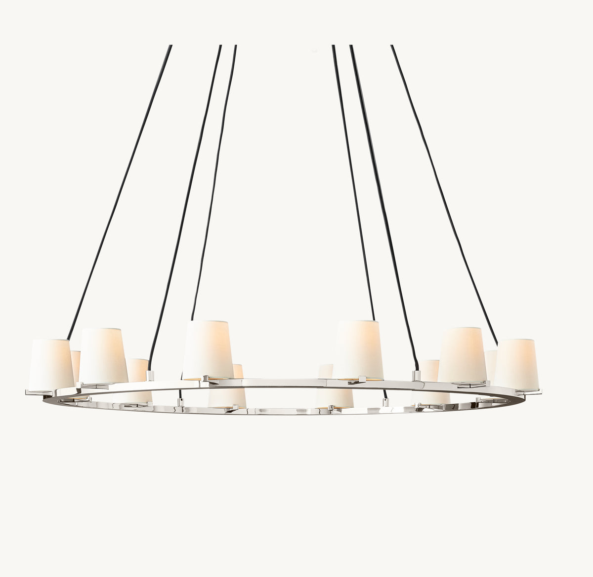 Artisan Pauillac Fabric Shade Round Chandelier, alternate view