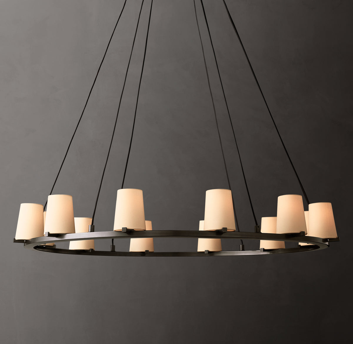 Artisan Pauillac Fabric Shade Round Chandelier
