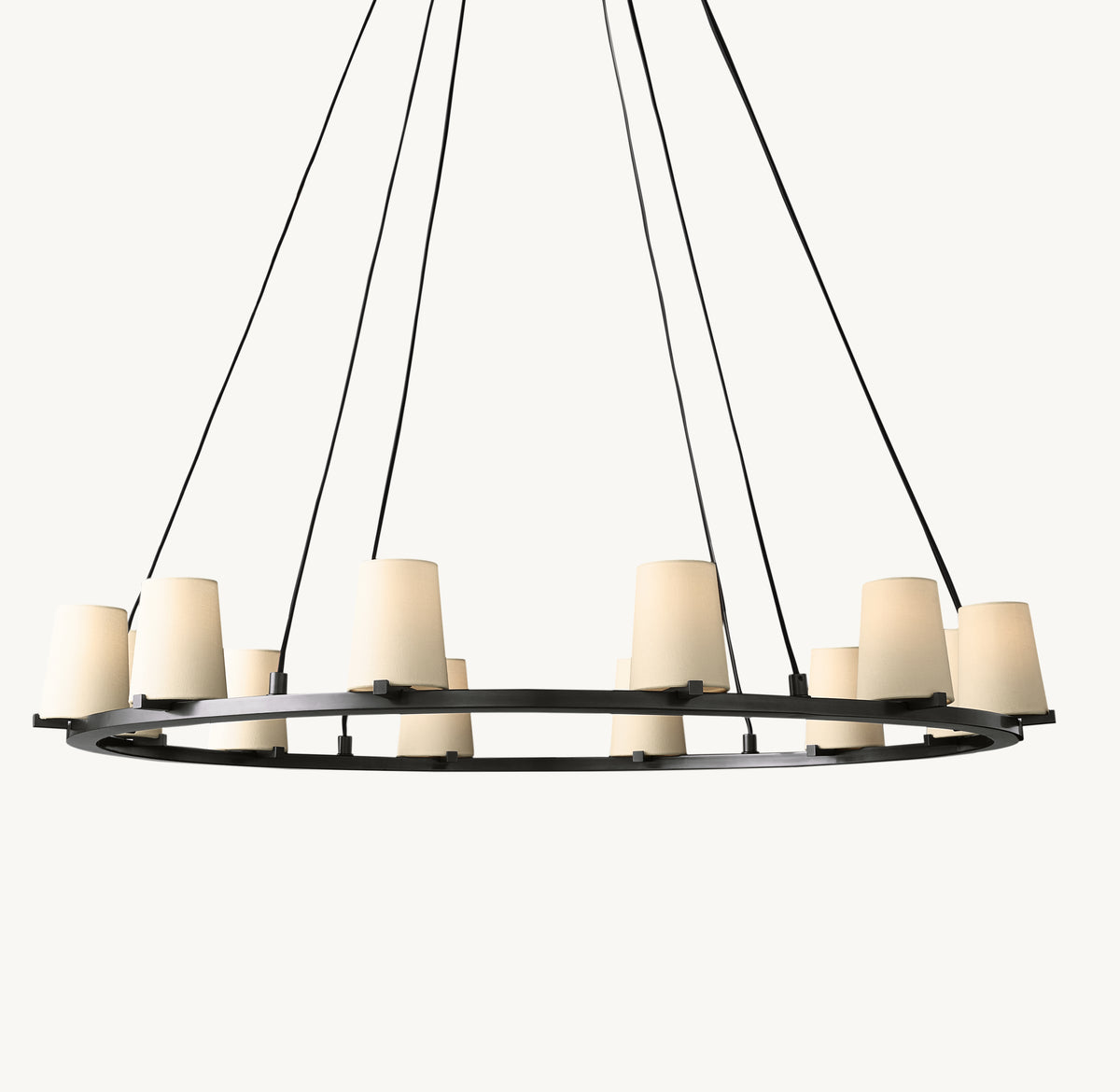 Artisan Pauillac Fabric Shade Round Chandelier, alternate view