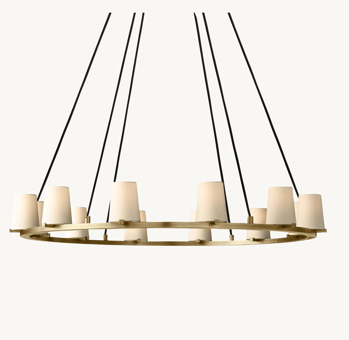 Artisan Pauillac Fabric Shade Round Chandelier, alternate view