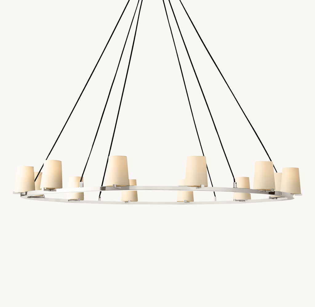 Artisan Pauillac Fabric Shade Round Chandelier, alternate view