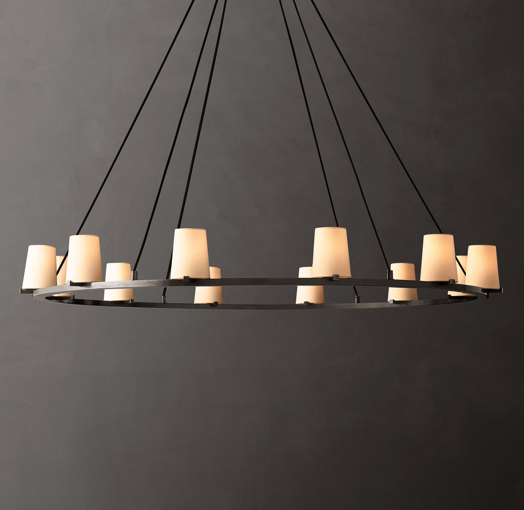 Artisan Pauillac Fabric Shade Round Chandelier