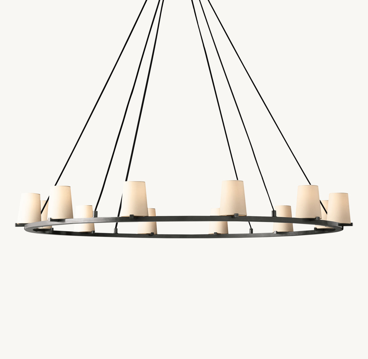 Artisan Pauillac Fabric Shade Round Chandelier, alternate view