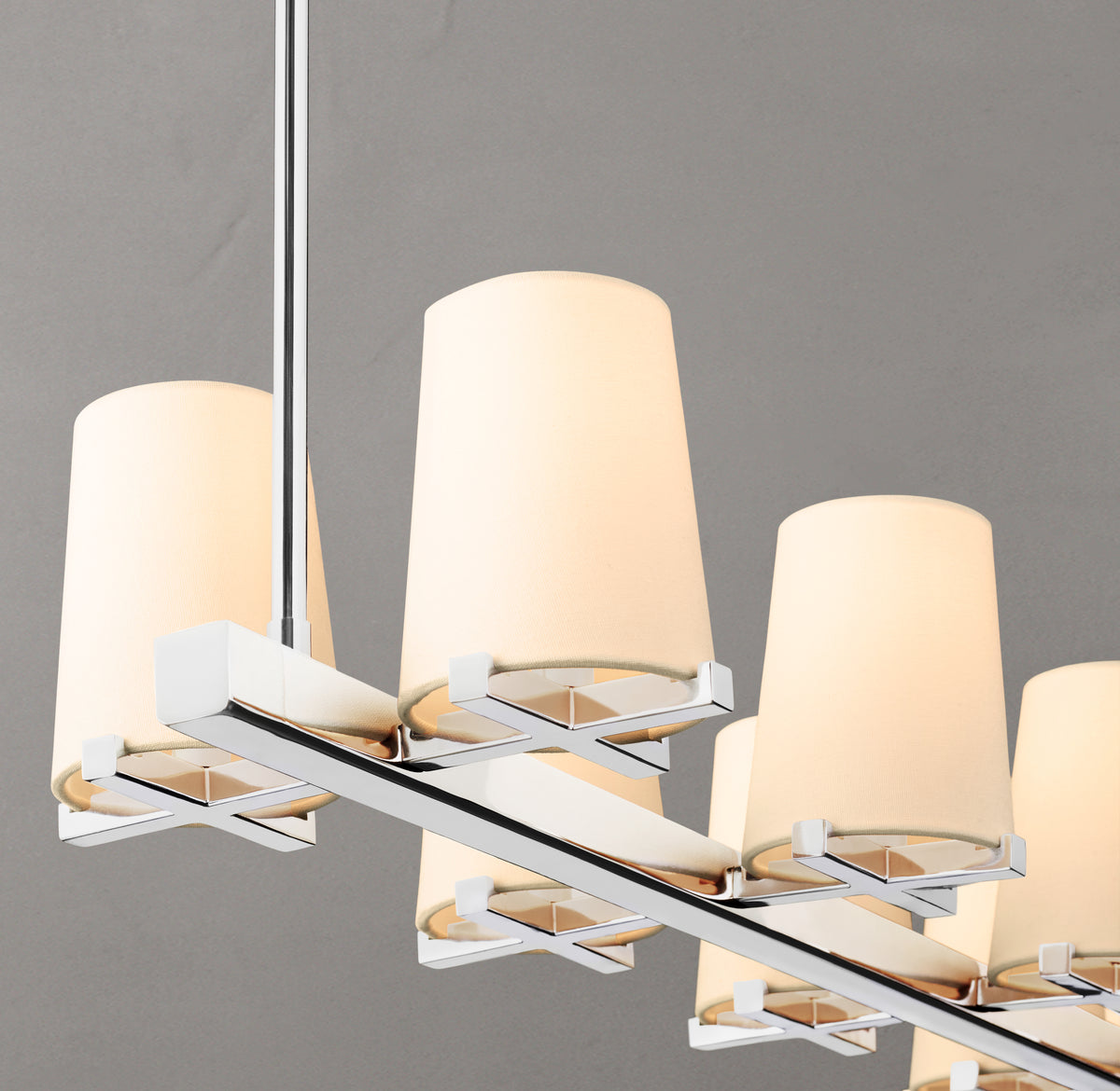 Artisan Pauillac Fabric Shade Linear Chandelier – 49"