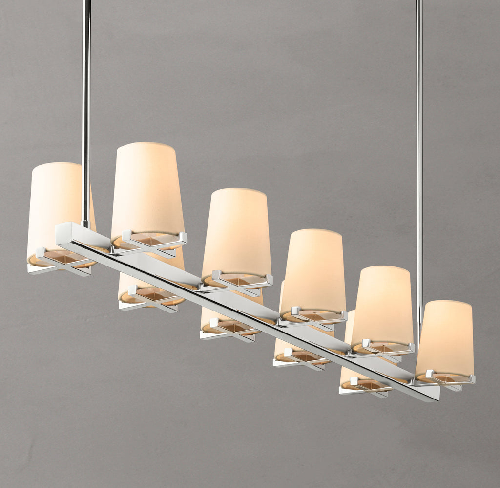 Artisan Pauillac Fabric Shade Linear Chandelier – 49"