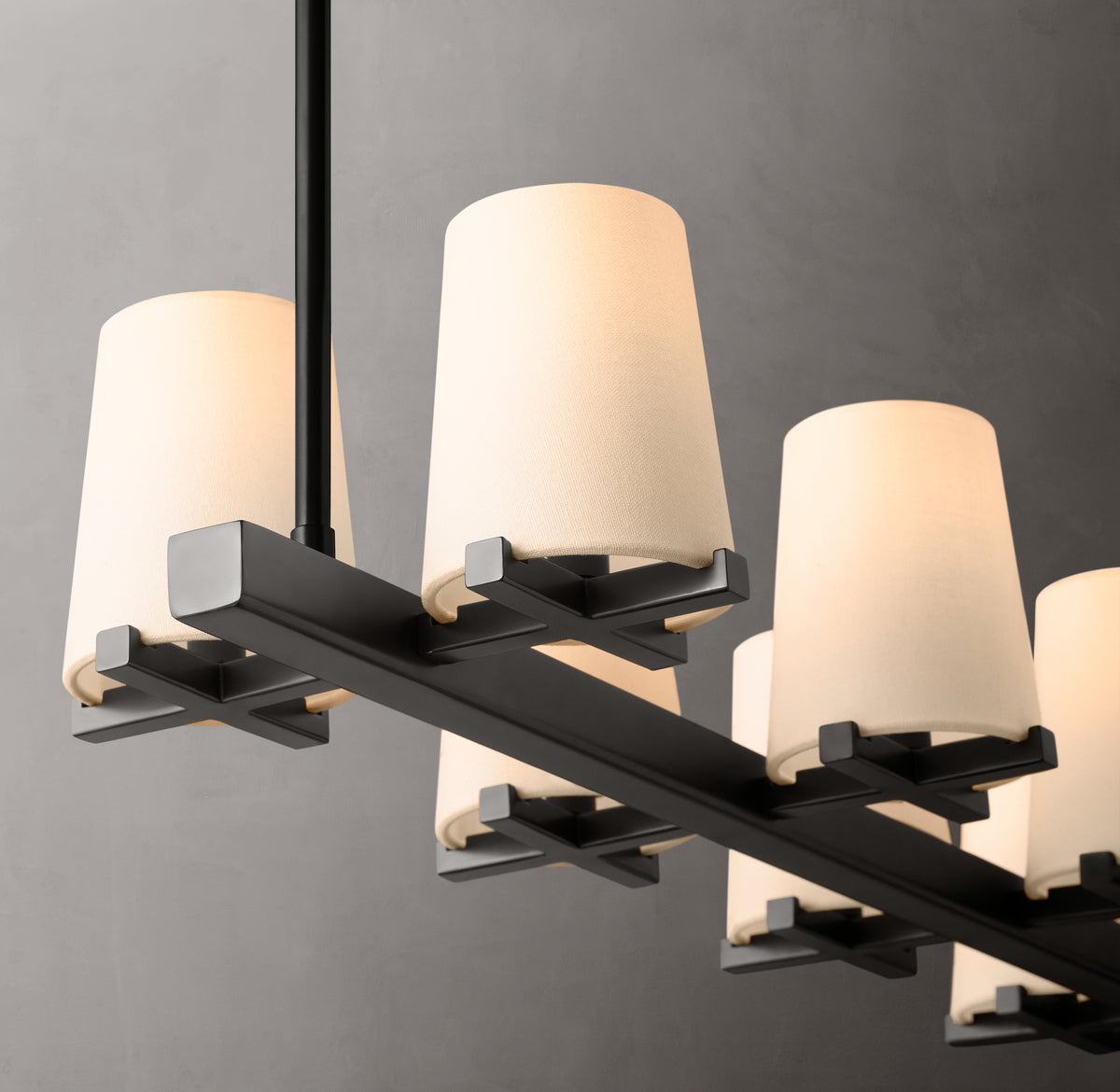 Artisan Pauillac Fabric Shade Linear Chandelier – 49"