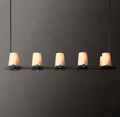 Artisan Pauillac Fabric Shade Linear Chandelier – 49"