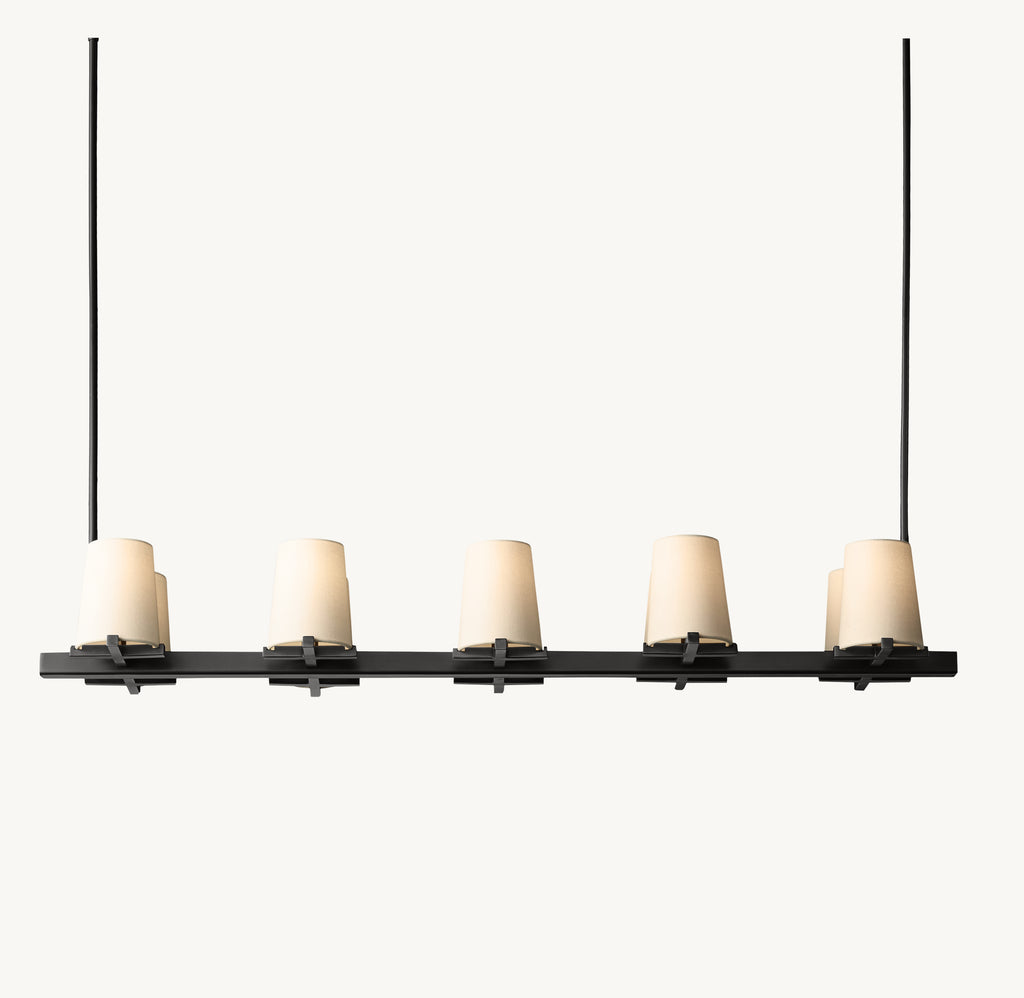 Artisan Pauillac Fabric Shade Linear Chandelier, alternate view