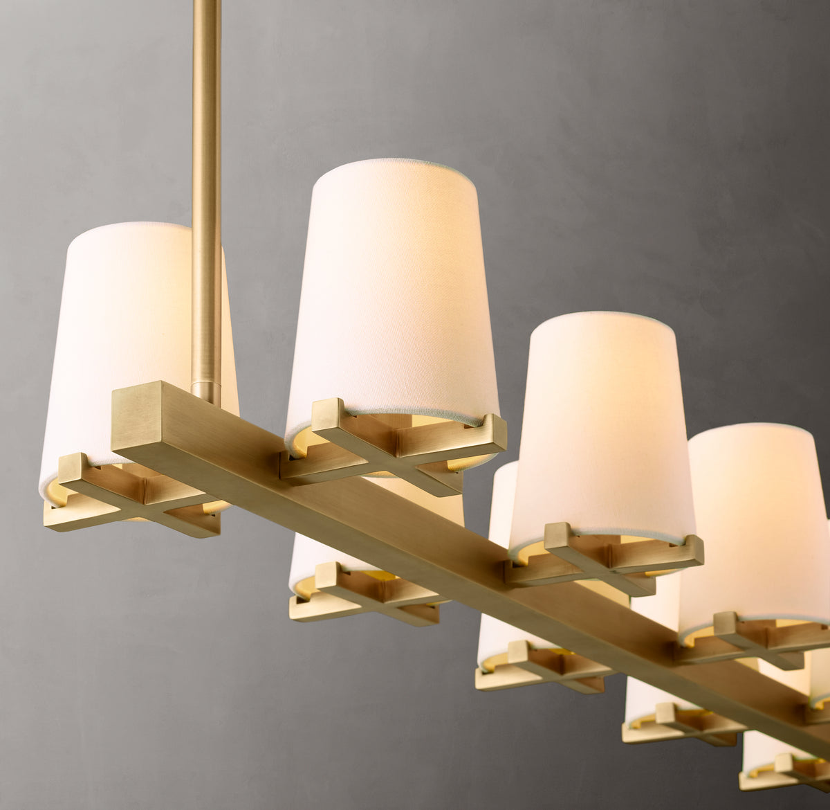 Artisan Pauillac Fabric Shade Linear Chandelier – 49"