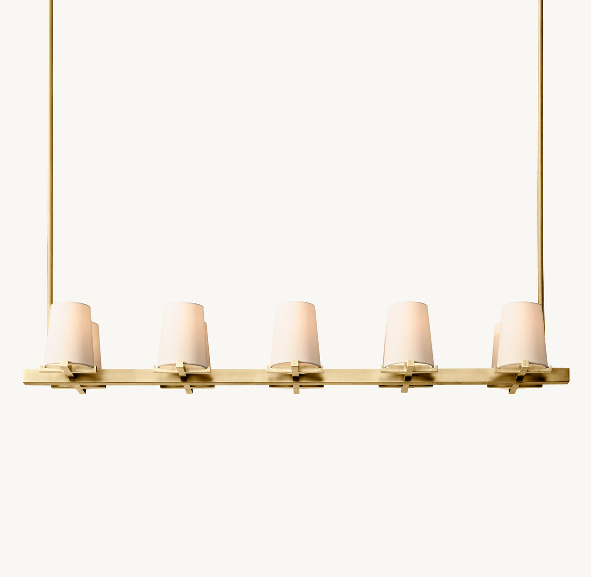 Artisan Pauillac Fabric Shade Linear Chandelier, alternate view