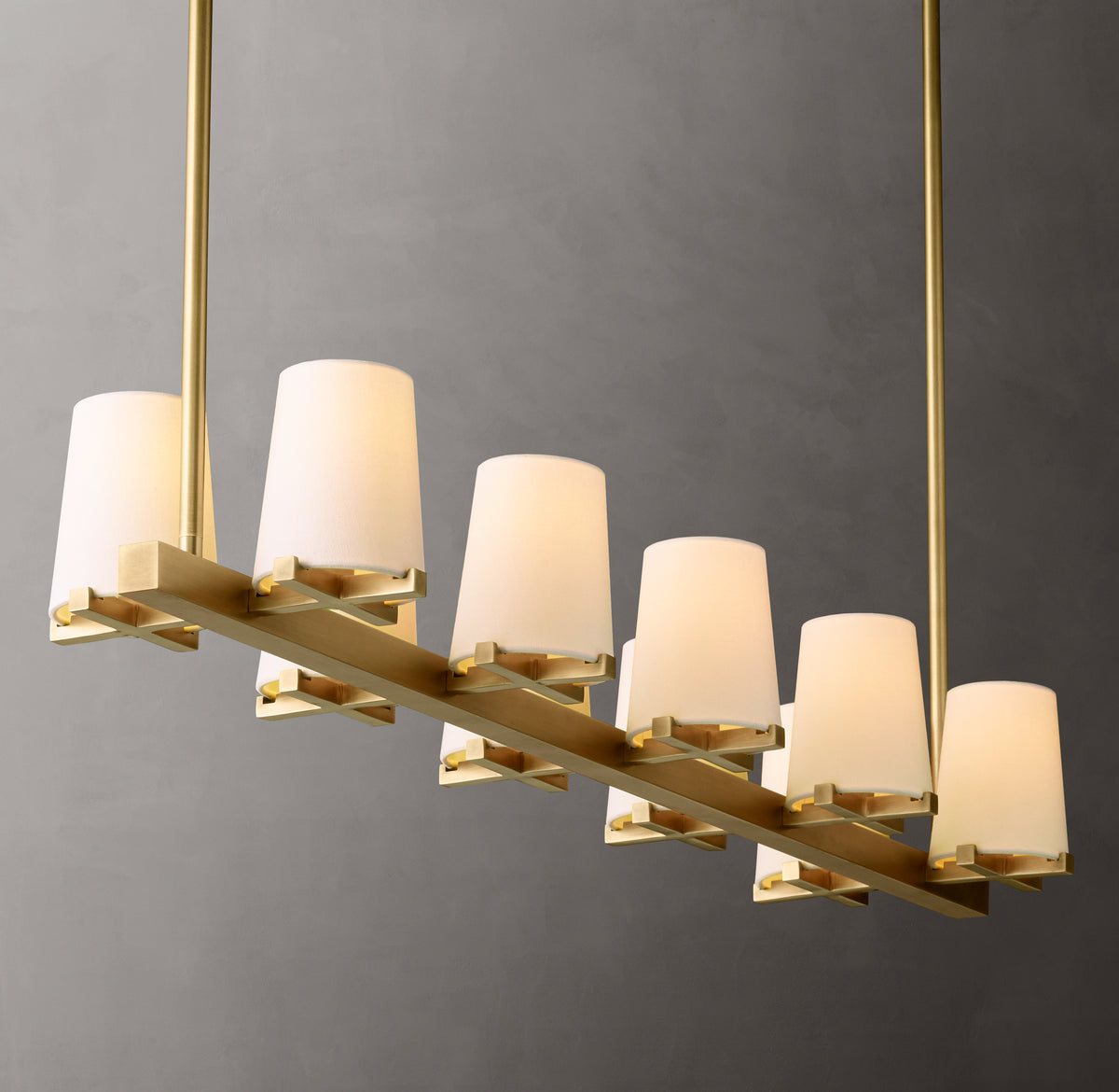 Artisan Pauillac Fabric Shade Linear Chandelier – 49"