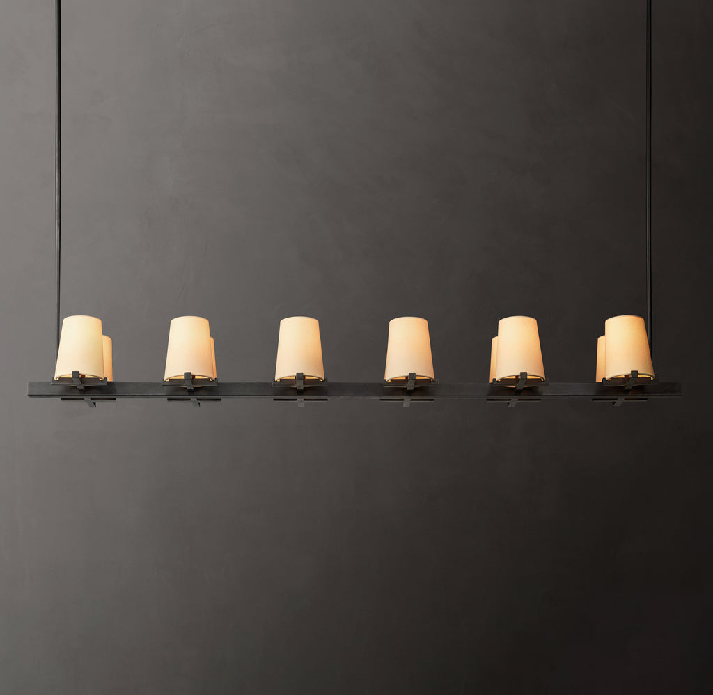 Artisan Pauillac Fabric Shade Linear Chandelier
