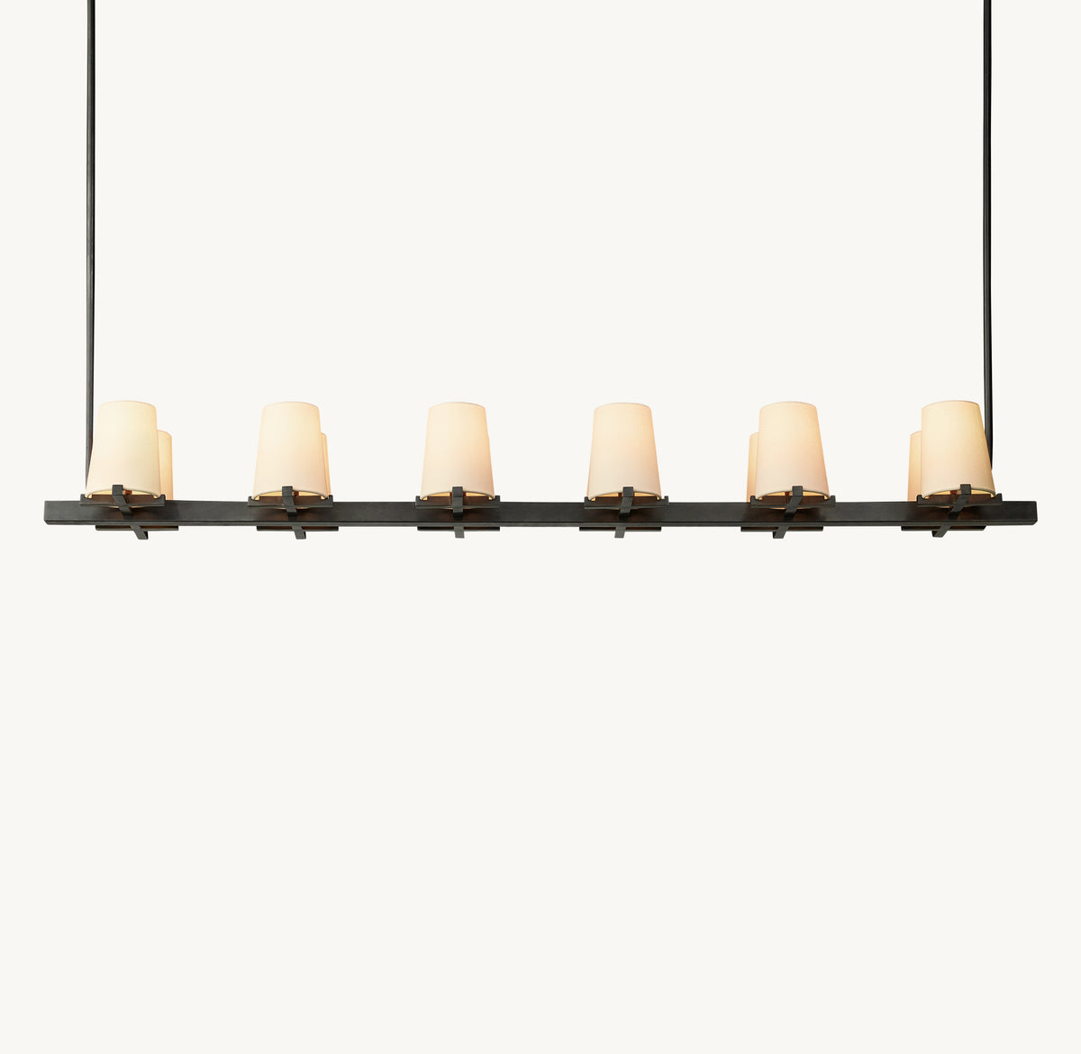 Artisan Pauillac Fabric Shade Linear Chandelier, alternate view